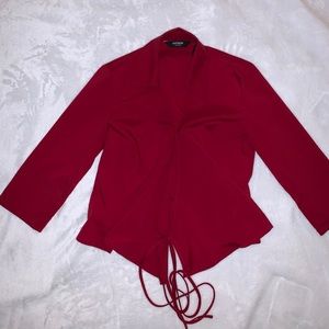 wine red medium sleeve top